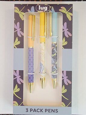 LUG SCRIBBLE PENS - 3 PACK New in the box Dragonfly Multi